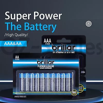 Brillar Multi-Pack Premium Battery Alkaline AA / AAA  Power Batteries Blue • $3.95