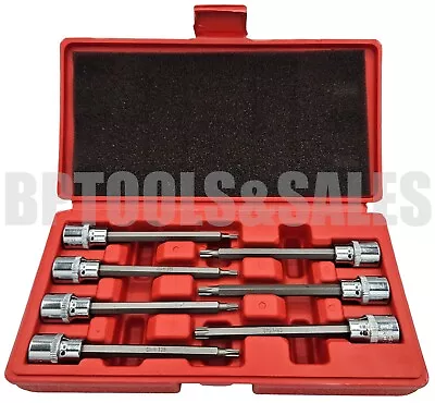 7pc 3/8  DR. Extra Long TORX Bit Socket Set (METRIC) Long 110mm Shank T10 - T40 • $17.99