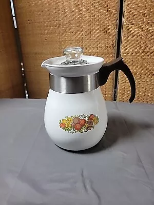 Vintage Corning WILDFLOWER 6 Cup Coffee Pot Percolator Glass Knob P-166 • $62.99
