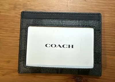 New COACH Men’s Black Slim Signature ID Wallet Card • $34.98