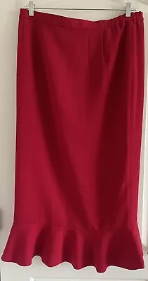 LISA RENE Women’s Red 100% Polyester W/Acetate Lining Pencil Skirt-Plus Size 16 • $45.59