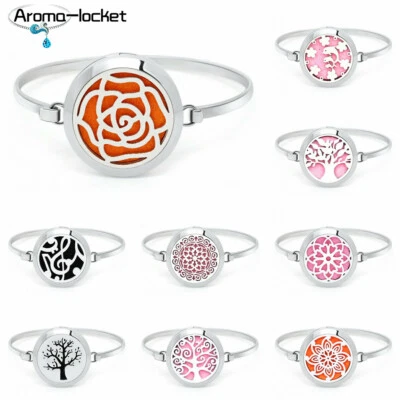 $2.44 • Buy Aromatherapy Essential Oil Bracelet Diffuser Locket Jewelry Stainless Steel