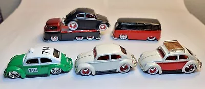 $59.98 • Buy Jada VDubs Dub City VW Volkswagen Pickup Flatbed Van Bug Beetle Taxi Lot Of  6