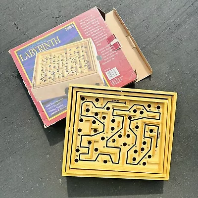 Labyrinth Wood Maze Game Boardgame Solid Wood Fundex New 2000 Vintage • $9.95