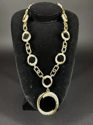 Joseph Mazer Jomaz Faux Onyx Rhinestone Pendant Necklace 1960 • $399.99