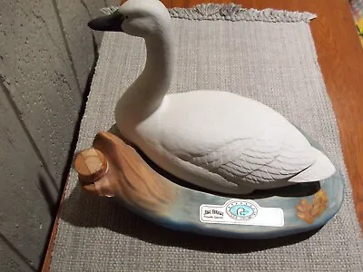 Vintage 1991 Jim Beam Ducks Unlimited Decanter Tundra Swan On Nest ~ Pond Empty • $25.39