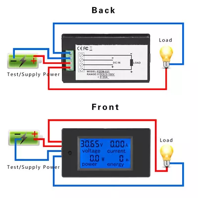 PEACEFAIR PZEM-031 DC 6.5-100V LCD Digital Power Energy Voltage Current Meter • $13.63