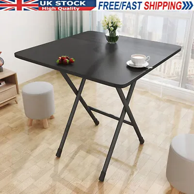 Space Saving Kitchen Table Wood Dining Room Breakfast Cafe Square Folding Desk • £29.99