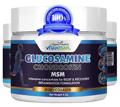 Glucosamine & Chondroitin 4 Oz Cream With MSM & Collagen Tumeric Organic Vitamin • $13.99