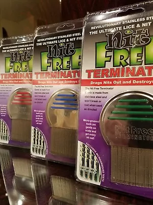 5-star Nit Free Brand Terminator Comb Lice Nits *Red *Blue *Green 100% Effective • $13