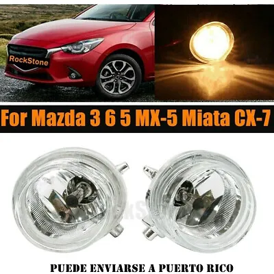 Pair Front Bumper Fog Light Lamps LH RH W/ Bulbs For Mazda 3 6 5 MX-5 Miata CX-7 • $31.99
