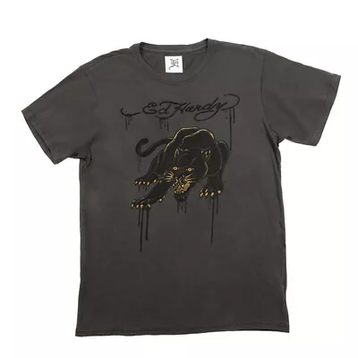 Ed Hardy T Shirt Ehbao1100-22 Crouching Panther Tee_charcoal Graphic-size L • $64.99