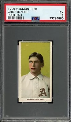 T206 Piedmont 350 Chief Bender Portrait Philadelphia Athletics HOF ***PSA 5*** • $939.99