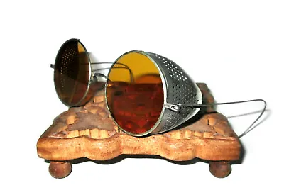 $129.99 • Buy Antique Amber Willson Sunglasses Goggles Spectacles Vtg Steampunk Safety Glasses
