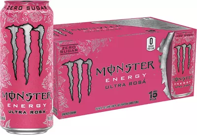 Monster Energy Ultra Rosa Sugar Free Energy Drink 16 Ounce (Pack Of 15) • $33.17