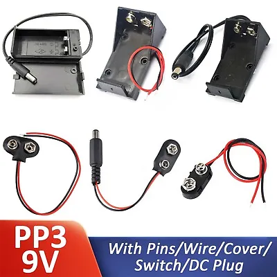 Quality 9V PP3 Battery Holder Box PCB Connector Open Or Enclosed With Switch • £1.43