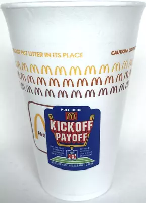 Vintage 1990 McDonald’s/NFL Kickoff Payoff Coffee Cup Game Piece Intact - NEW!! • $1.49