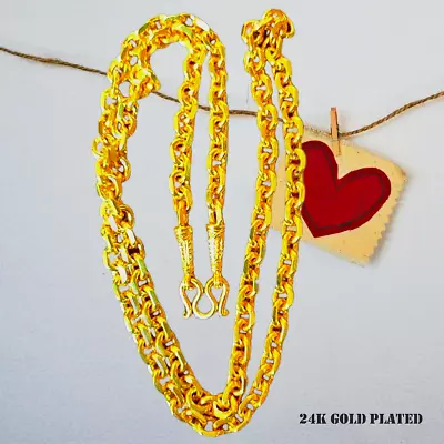 Necklace 24k Gold Plated Thai  Cloning Gold 20 Inch Thai Amulet Chain Jewelry • $55.11