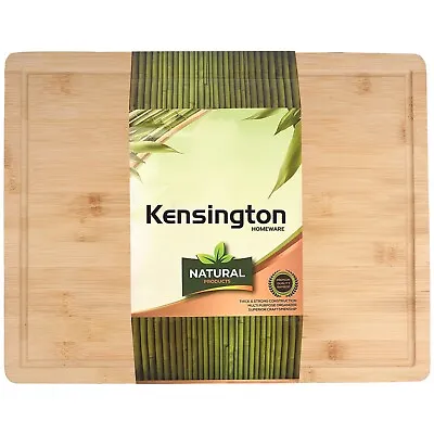 Organic Bamboo Chopping Board Extra Large Kitchen Food Cutting & Serving Boards • £8.24