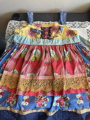 Matilda Jane Dress Girls Barn Party Knot Dress Trees Floral Multicolor Size 4 • $40