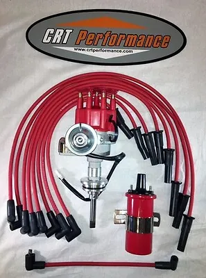DODGE 273-318-340-360 RED Small Cap HEI Distributor + 45K COIL + USA Plug Wires  • $162.95