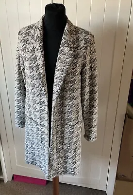 Miss Selfridge Grey Decorative Soft Knit Coat Jacket Sz 8 • £15