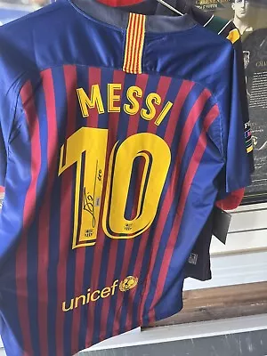 $750 • Buy Signed Personally Lionel Messi Jersey Unframed With A COA From Top Rated Seller