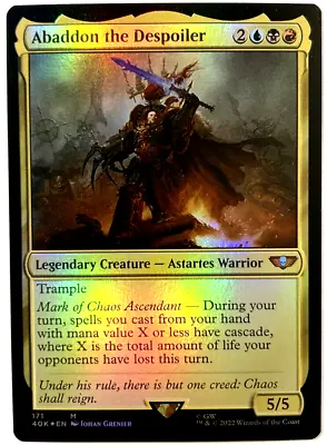 MTG Abaddon The Despoiler *FOIL* Warhammer 40000 171 NM • $4.25