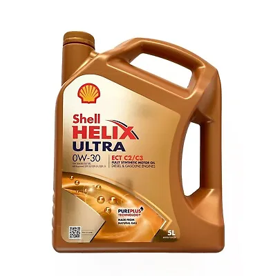 Shell Helix Ultra Ect Acea C2/c3 0w-30 *fully Synthetic*  5l Api Sn Vw504/50700 • £49.99