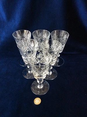 £30 • Buy Edinburgh Crystal Set Six Vintage Wine Glasses Embassy Cut 1990s Not Stamped