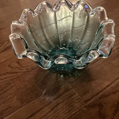 Vintage Murano Dish Lavorazione Arte Blue Green Bowl - 9.5 Inches • $25