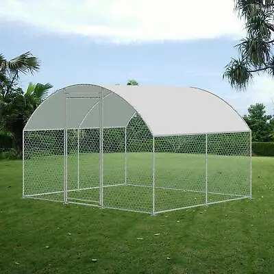 2.5x3m WALK IN CHICKEN RUN DOG KENNEL PUPPY PEN RABBIT CAGE SHELTER WITH SHADE • £172.95