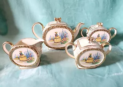 Vintage Sadler Crinoline Lady Barrel Tea Set • $135