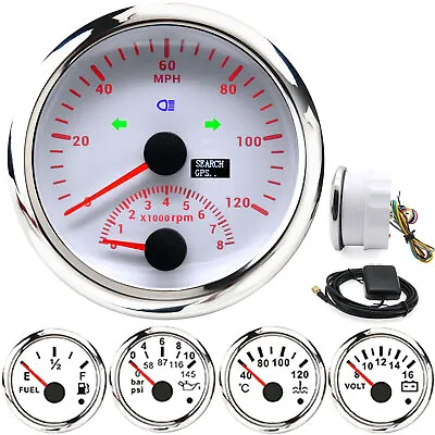 5 Gauge Set GPS Speedometer With Tachometer 120MPH With Turn Signal High Beam  • $99.28