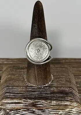 Vintage 925 Sterling Silver Mexico Tribal Aztec Calendar Mayan Ring Sz 8 • $45