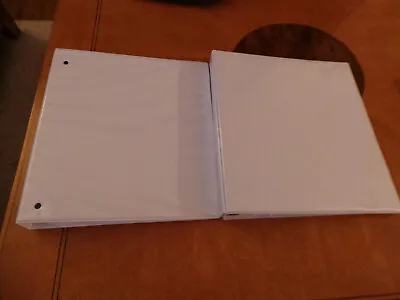 Lot Of 2 White 3 Ring Binders 11 3/4   X 10  W Numbered & Alphabetic Inserts VG+ • $10