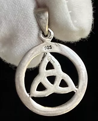 Sterling Silver Vintage Celtic Trinity Knot Cut Out Pendant 925 Charm 3.28g • $33