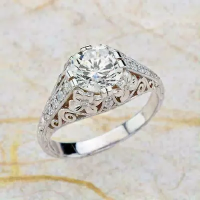 Art Deco Vintage Style 2.85Ct Lab-Created Diamond 925 Silver Engagement Ring • $80.85