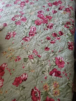 Pottery Barn Vintage Floral Quilt Full/ Queen Reversible PLUS 2 Shams EUC • $80