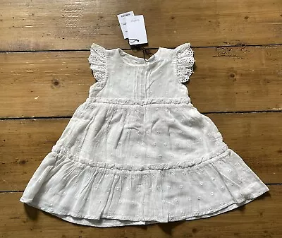 BNWT Baby Girl Gorgeous Ivory Summer Dress Special Occasion. 6-9 Months • £8.99