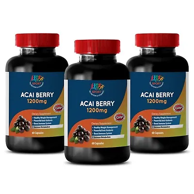 Acai Berry Cleanse - Acai Berry 1200mg - Antioxidant Formula - 3 Bottles • $58.87