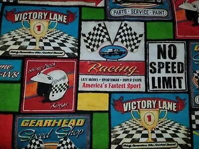 Lined Window Valance Curtain 42 X 12 Race Car Victory Lane Checkered Flag • $15.99