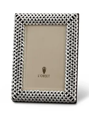 NEW IN BOX L’Objet Silver Braid Picture Frame Platinum 5x7 • $149.99