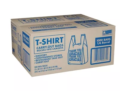 Member's Mark TSSM10006W T-Shirt Carry-out Bags 1000 Pieces • $39.99