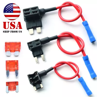 3 Pack 12V Car Add-A-Circuit Fuse Tap Adapter Mini ATM APM Blade Fuse Holder Kit • $9.59