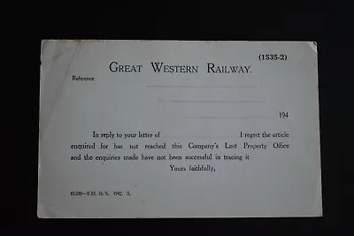 £3.99 • Buy Great Western Railway - GWR Lost Property Card