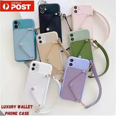 Luxury PU Leather Wallet Bag Mobile Accessories IPhone Case X XR XS Max Mini Pro • $18.99