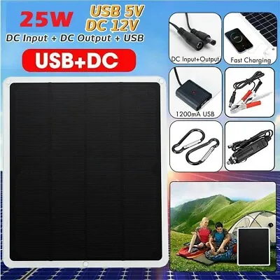 25W MPPT Solar Panel DC 12V And 5V Battery Charger Kit Maintainer Marine Boat RV • $25.92