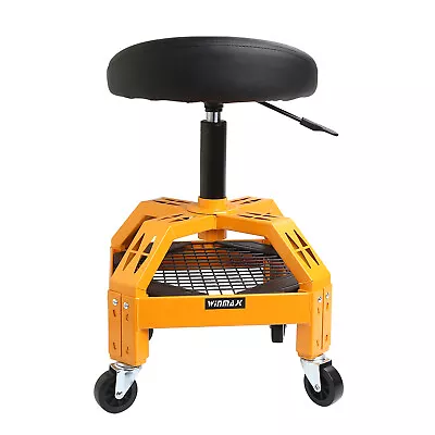 Adjustable Height Padded Swiveling Seat Garage Mechanics Roller Seat Stool Chair • $91.09