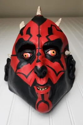 Vintage Lucas Film Ltd Star Wars Darth Maul Rubber Over The Head Mask 3D Cosplay • £10.98